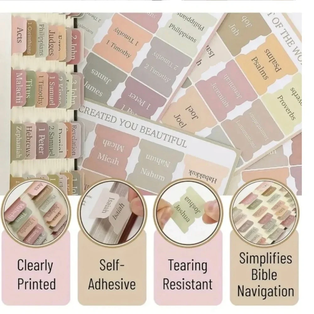 Boho Style Bible Study Tab Stickers